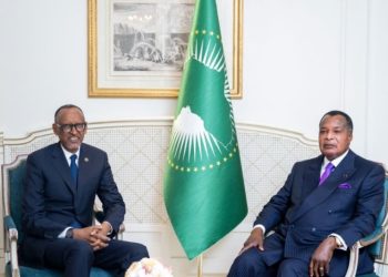 Perezida Kagame na Denis Sassou Nguesso wa Congo- Brazzaville baganiriye ku mubano w’ibihugu byombi